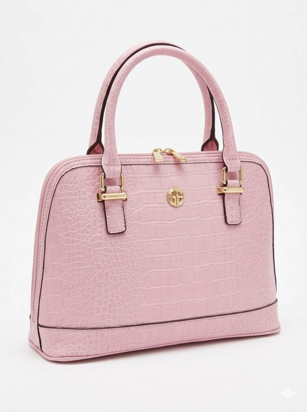 🔥NWT Giani Bernini Petal Pink Croc Embossed Dome Crossbody/Satchel Purse